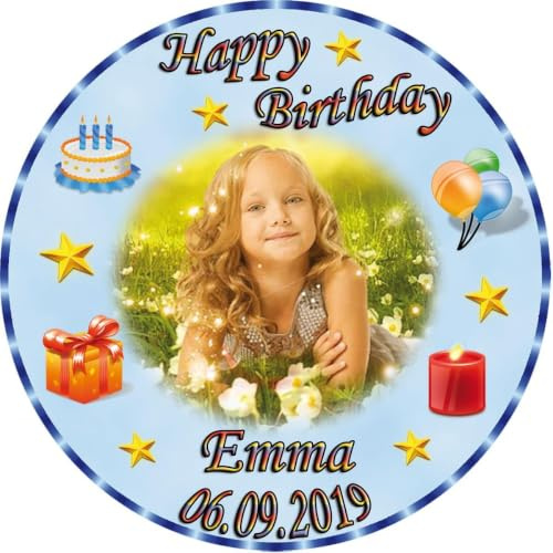 Tortenaufleger Fototorte Tortenbild zum Geburtstag Rund 14 cm G9 (Zuckerpapier)