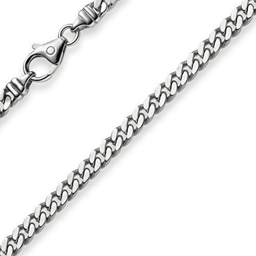 4mm Panzerkette Kette Collier aus 750 Gold Weißgold Goldkette 60cm Unisex
