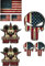 cut-it folientechnik & design MG619 / Aufkleber Set Punisher USA - Breite je Sticker ca. 6cm + 3cm Vintage Tuning Racing V8 Oldtimer Old School Retro Rat Rod Hot Rod Kult Muscle Car Auto