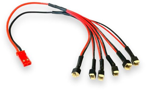 VUNIVERSUM 1x Ladekabel JST auf 6X Micro 2Pin 1,25mm 1.25 SH Stecker für 1S 160mAh 200mAh Lipo Akku Turnigy E-Flite Blade Nano CPX E-Flite Blade MSR MSR-X MSRX MCX MCX2 Kyosho Minium Parkzone Sukhoi