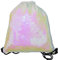 Turnbeutel Pailletten Rucksack Wendepailletten Doppelseitig Glitter Beuteltasche mit Kordel Sportbeutel Gymsack Sport Tasche Sack Beutel Hipster Matt (Bunt IV. - Weiß)