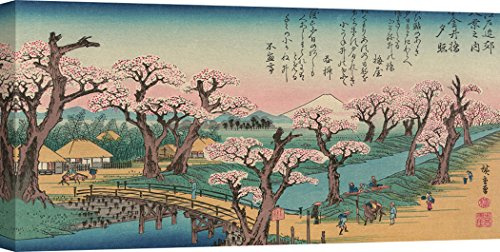 ART PRINT CAFE' – Tableau japonais toile - Ando Hiroshige, Lumière du soir sur le pont de Koganei, 1838-100x50 cm