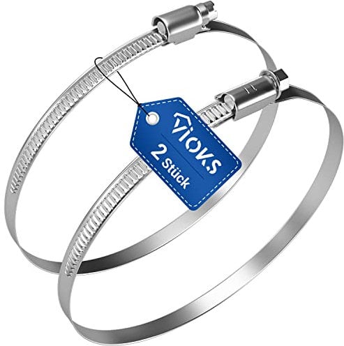 VIOKS 2x Schlauchschellen Set 130-150mm Ø/Schlauchschellen Chromstahl W2 Schlauchschelle/Schlauchschellen 150mm / Schlauchschellen & Schlauchschellen Waschmaschine