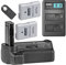 ayex Poignée de Batterie pour Nikon D3400 (similaire à MB-D3400) + 2 Batteries + Chargeur USB