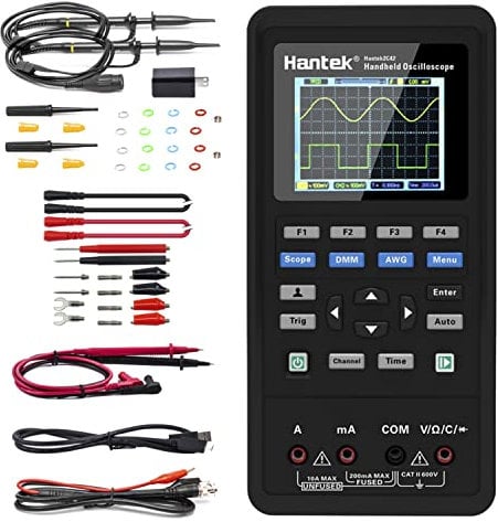 Hantek 2C42 Multimetro Oscilloscopio Portatile 2 in 1 Multifunzione Tester 2CH+DMM 40MHz Portata