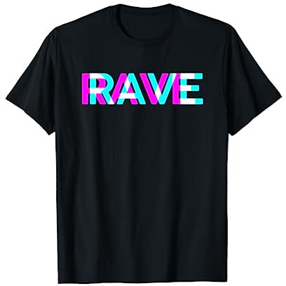 EDM Raver Musik DJ RAVE Raver DJ Festival Bass Techno Trance Goa T-Shirt für Herren, Damen, Männer und Frauen - Schwarz, Kurzarm, Unisex, T-Shirt, Techno Raver Festival T-Shirt, S
