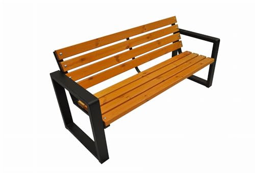 Primario Grande Gartenbank, Parkbank - Gartenmöbel, Outdoor Bank mit 350kg Tragfähigkeit - Sitzbank Holz Wetterfeste (Grande, Pinia, 200cm - Sitzlänge, CE)