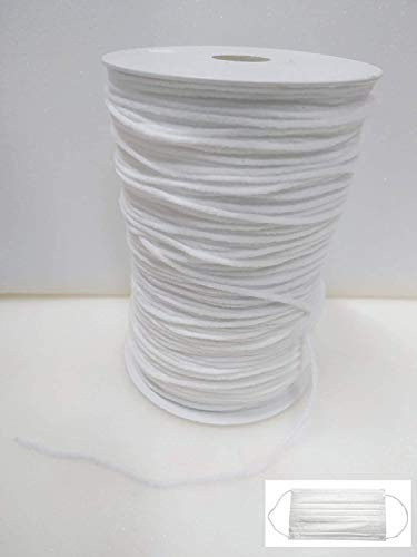 ARDITO MICHELE Elastico Cordoncino Tubolare Morbido Bianco Lux 2,5 mm. 250 m. per Produzione Protezioni in Stoffa FACCIALI e Altro