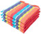 Homescapes 4er Set Stuhlkissen 40x40 cm bunt gestreift – Sitzkissen Outdoor/Indoor, Oeko-TEX-Zertifiziert, Sitzpolster waschbar für Esszimmer-, Küchen- & Gartenstühle
