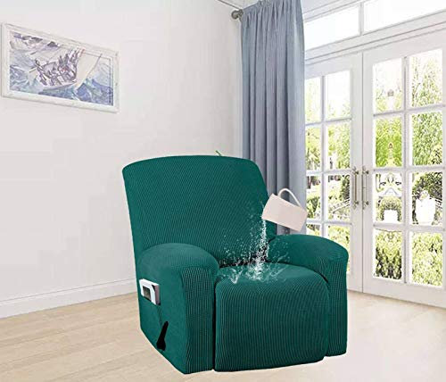 HKPLDE Sesselschoner Stretchhusse Mit Pocket Spandex Jacquard Softsofa Sofabezug,mit Non-Skid Elastic Bottom Für Kinder-Tiefes Wasser blau