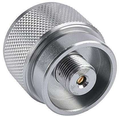 1PC Camping Stove Adapter Gas Adapter Converter Outdoor Propane Cylinder Canister Adapter for Outdoor Camping Stove Silver(US Standard)