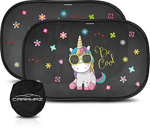 Parasol Coche Infantil con protección UV - Autoadhesivo, para Proteger del Sol a bebés y Mascotas (2 Unidades), Parasol Coche bebé M/L de 51x31 cm diseño de Tortuga