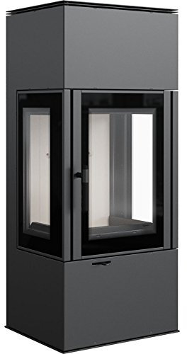 KRATKI Stahlofen Thor View | 8 kW | RRØ 150 mm | Holzofen 122,4 x 52,1 x 43,8 cm | mit Verglasung | BImSchV Stufe 2, 15a B-VG | 140 kg | Kaminofen ideal für normales Zuhause & mit Rekuperation-System