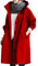 Sllowwa Trench lungo da donna, alla moda, con cappuccio, monopetto, spolverino, elegante, esteso al ginocchio, antivento, trench per primavera e autunno, con cappuccio, Rosso, L