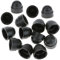 TERF® Lot de 10 cache-écrous hexagonaux M12 en plastique noir M12 (clé de 19 mm) pour écrous et boulons de protection hexagonaux