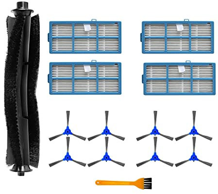 Fantisi Ersatzteile Zubehör Für Hosome G9070 Roboterstaubsauger Paket mit 1 Hauptbürsten, 4 Filtern, 8 Seitenbürsten, 1 Reinigungsbürste