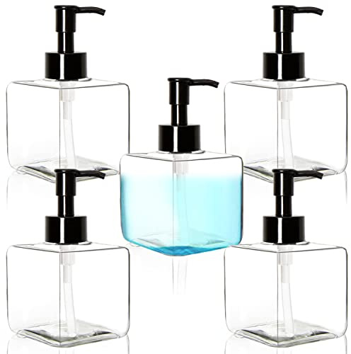 Youngever 5er Set Pumpflaschen aus Kunststoff 250ML, Nachfüllbare Pumpflaschen aus Kunststoff (250ML)