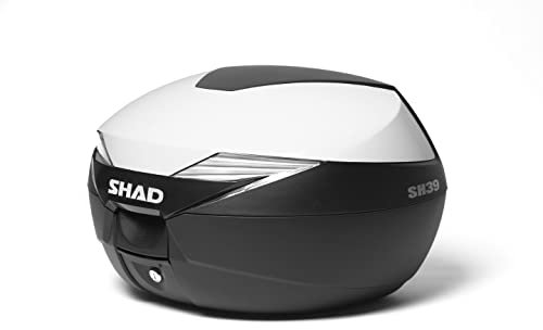SHAD SH39 TOP CASE BAULETTO CON COVER BIANCO TOP CASE 40 LT CON PIASTRA UNIVERSALE