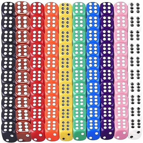 ZHOUHON Dadi da Gioco, 100 Pezzi 12mm Dadi a 6 Facce in 10 Colori Diversi, Adatto per Insegnamento della Matematica, Intrattenimento di Gioco, Giochi per Famiglie