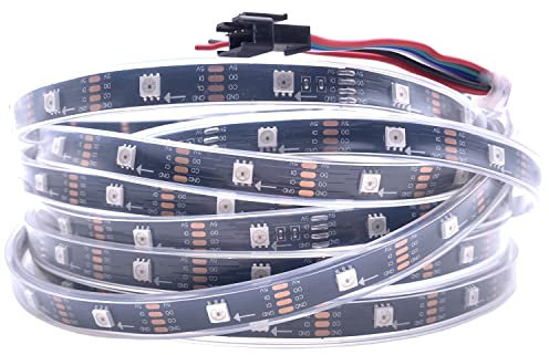 TOPXCDZ APA102 Smart LED-Pixel-Streifen, 5 m/Lot, DC 5 V, 30/60 LEDs/Pixel/m, Daten und Uhr separat, IP30/IP65/IP67; SK9822 LED-Streifen (5 m 30 LED/M, schwarze PCB IP67)