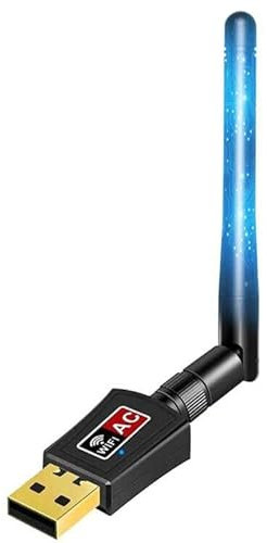 WiFi Dongle, USB WiFi Adaptador AC600Mbps Dual Band 2.4G/5GHz 802.11 AC WiFi Receptor Antena para PC Laptop Desktop Tablet, Soporta Mac OS X Windows XP/Vista/7/8/10