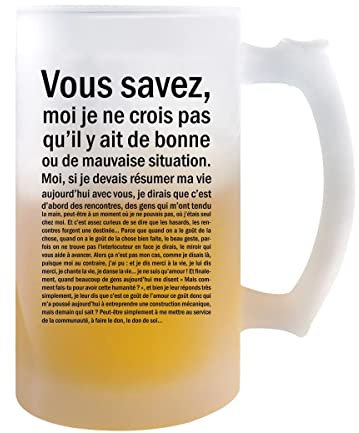 Chope de bière Je ne crois pas qu'il y ait de bonne ou de mauvaise situation | Verre à bière Pinte métier humour imprimé en France