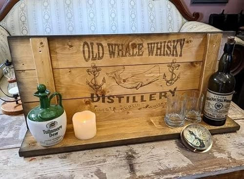 Generisch WANDREGAL Old Whale Whisky WOHNDEKO Shabby ANTIK MARITIM Regal NEU Cozy Hygge