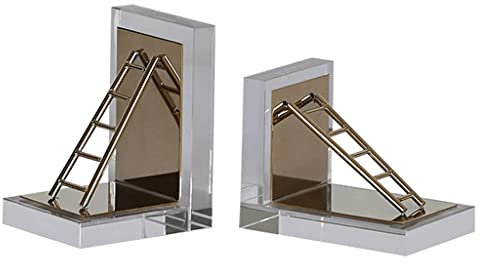 LELAMP Serre-Livres en Verre de Cristal Serre-Livres en métal Serre-Livres décoratifs Robustes Supports pour Serre-Livres bibliothèque école Bureau Serre-Livres