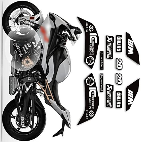 STATUZ Für BMW S1000RR 2019 2020 2021 2022 S1000rr Motorrad-Körperaufkleber, Reflektierender, Wasserdichter Aufkleber, Verkleidungszubehör Schmücken (Color : B)