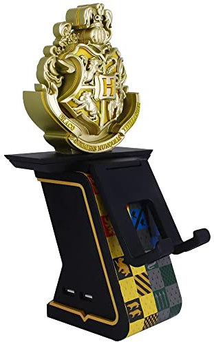 Exquisite Gaming Cable Guys LED Ikons: Harry Potter Hogwarts Crest - Soporte para teléfono y controlador - Controlador de juegos iluminado, soporte para teléfono móvil/dispositivo, incluye cable de