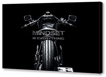 KAWAHONE Motivierende Leinwand-Wandkunst, schwarz-weiß, Motorrad-Wandkunst, Fahrradkunst, Poster für Männerhöhle, Schlafzimmer, Jugendzimmer, das beste Geschenk für Motocross-Fans, 45.7 cm Bx61 cm H