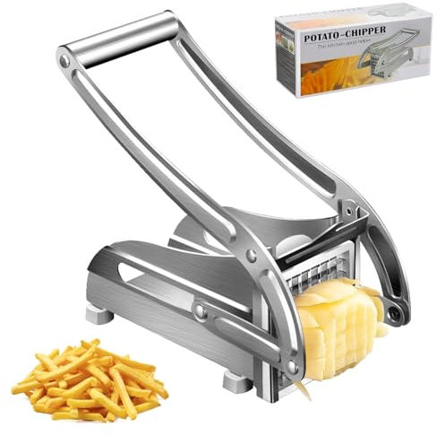 Coupe-Frites, Passe au Lave Vaisselle, Frites fraîches, Coupe Frites Passe au Lave-Vaisselle, Comprend Deux lames Tranchantes En Acier Inoxydable, pour Frites Pommes de terre Carottes Concombres