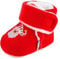 Matt Keely Baby Boys Girls Cartoon Anti Slip Soft Sole Thick Slipper Booties Infant Christmas Crib Shoes for Toddler Crawler Winter Boots with Plush Lining 0-6 Months Red