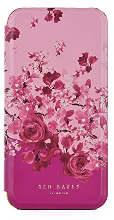 Ted Baker Scattered Flowers Mirror Folio Case Compatible with iPhone 15 - Pink Gold
