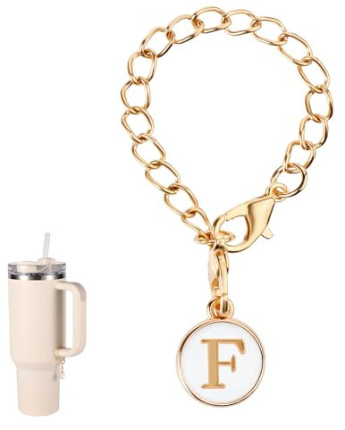 Letter Charm Accessories for Stanley Cup, Letter Charm Accessories Personalized Name ID Letter Handle Charm Letter Charm for Stanley Tumblers (Letter F)