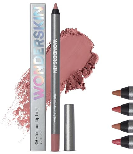 Wonderskin Lápiz Delineador de Labios – 360 Contour Lipliner, lápiz de larga duración, afilable, resistente al agua y a prueba de transferencia (Blush)
