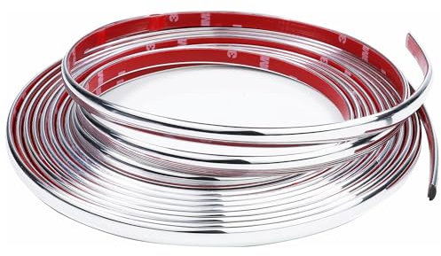 Bande Chrome Voiture 18mm*5M Baguette Adhesive Chrome pour Carrosserie Fenêtre Décoration Extérieure (18mm*5M)
