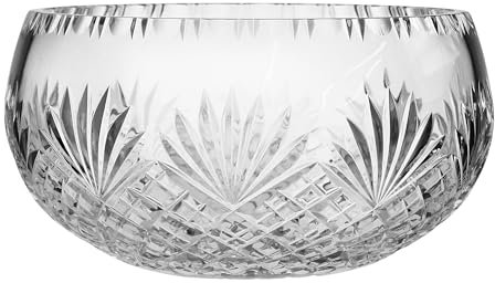 British Crystal New 8 Salad/Fruit Bowl, Clear, Brierley Hill Single Crystal Cut Glass Westminster (Round Sided)