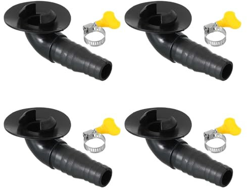 PATIKIL Conector de Manguera de Desagüe para Aire Acondicionado de 20mm, 4 Piezas de Conector de Desagüe Universal con Abrazadera, Estilo Negro 8