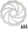 Yongness Rotor de disco de freno de bicicleta 140 mm/160 mm/180 mm/203 mm Disco de freno de bicicleta de acero inoxidable con 6 tornillos para bicicleta de carretera BMX MTB (Plata 140mm)