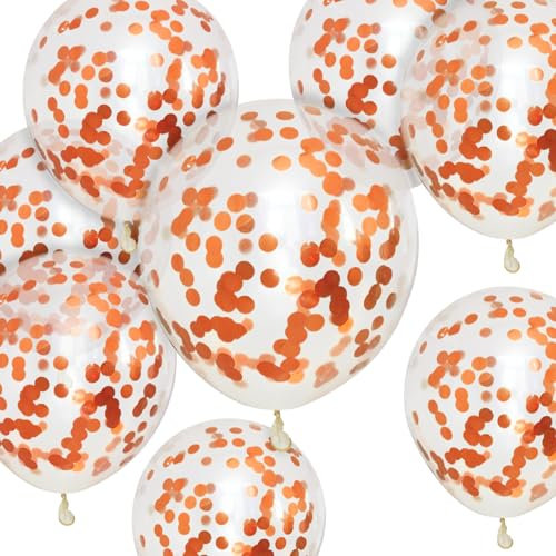 Confezione da 50 palloncini a coriandoli color oro rosa, 30,5 cm, in lattice, resistenti, spessi, per compleanni, matrimoni, baby shower, anniversari, celebrazioni, decorazioni per feste