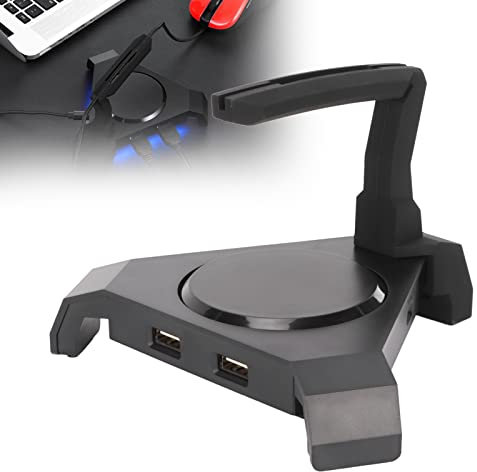 Vomeko Pro Gaming Mouse Bungee with 4-Port USB Hub, LED Light, Black, Compatible with Mouse, Desktop, Notebook, Tablet