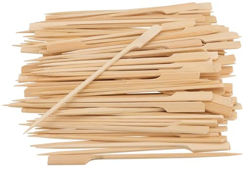 SINJEUN 1600 PCS 9cm Bamboo Paddle Skewers, Wooden Paddle Sticks Barbecue Skewers Cocktail Sticks Wood Fruit Kebab Sticks for Grill, Fruit Kebabs, Cocktails Buffet Party