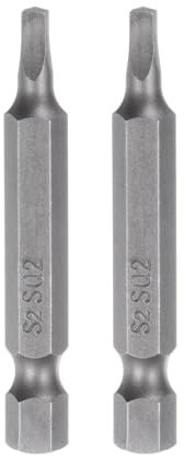 QUARKZMAN 2 Piezas de Punta de Destornillador Cuadrado Sq2 Vástago Hexagonal de 1/4 Longitud de 2 Destornillador Magnético de Seguridad para Herramientas Eléctricas