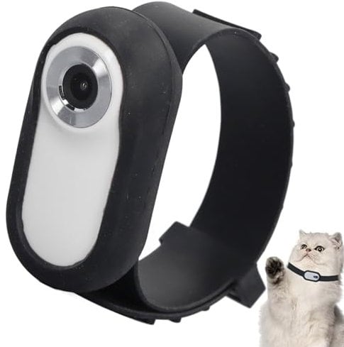 Cámara para Collar de Gato, No Necesita WiFi, Cámaras para Mascotas con Gran Angular de 120 Grados, Mini Cámara de Acción con Grabaciones de Vídeo, Cámara para Mascotas para