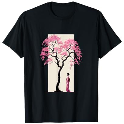 Art graphique japonais vintage en fleurs de cerisier T-Shirt