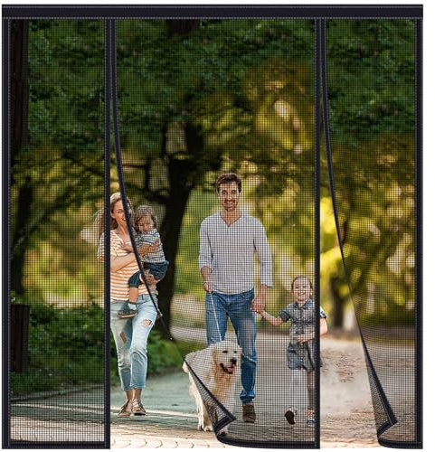 FYHDSH Tenda Zanzariera Magnetica per Porta, Zanzariera Magnetica per Porte, Zanzariera Magnetica Doppia Apertura Laterale Tenda Zanzariera Porta per Porta Scorrevole Balcone Patio,Nero-B-270x250cm