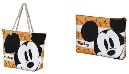 Disney Mickey Mouse Orange - Beach Bag + Toiletry Bag