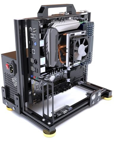 Open Air Computer Case PC Test Bench ATX ITX MATX Motherboard Chassis Aluminum Bracket DIY Builiding Bare Frame Support ATX Power Supply 120 240 360 Liquid Cooling