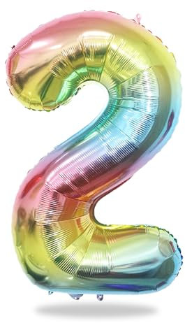 KOBOKO Zahlen Luftballons 2. Geburtstag, 40 Zoll XXL Luftballon 2 Geburtstag, Folienballon Zahl 2 Geburtstagsdeko, Deko Ballon 2 Geburtstage 2 Jahre Mädchen, Helium Ballon 2 Geburtstage Deko
